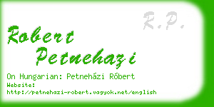 robert petnehazi business card