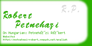 robert petnehazi business card